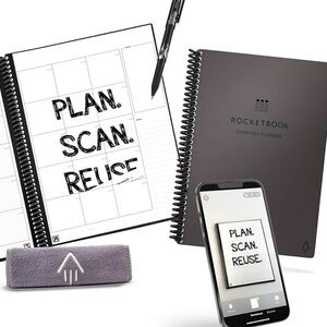 Rocketbook Note Smart Reusable Executive Planner Dot-Grid and Lined, 5" …GRAY